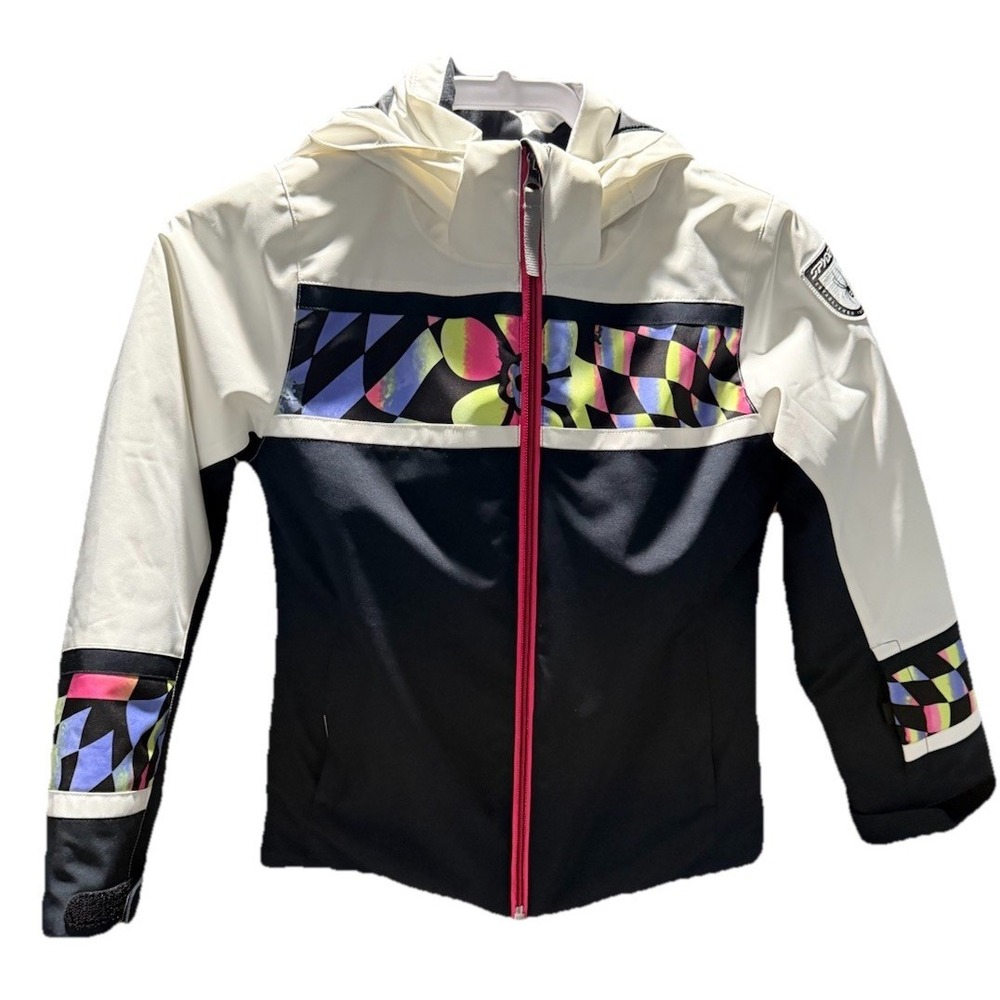 Spyder Mila Insulated Ski Jacket Waterproof Black & White Big Girls Size 10